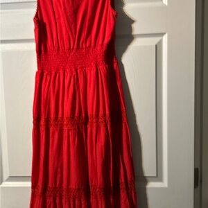 Elegant Red Sleeveless Dress